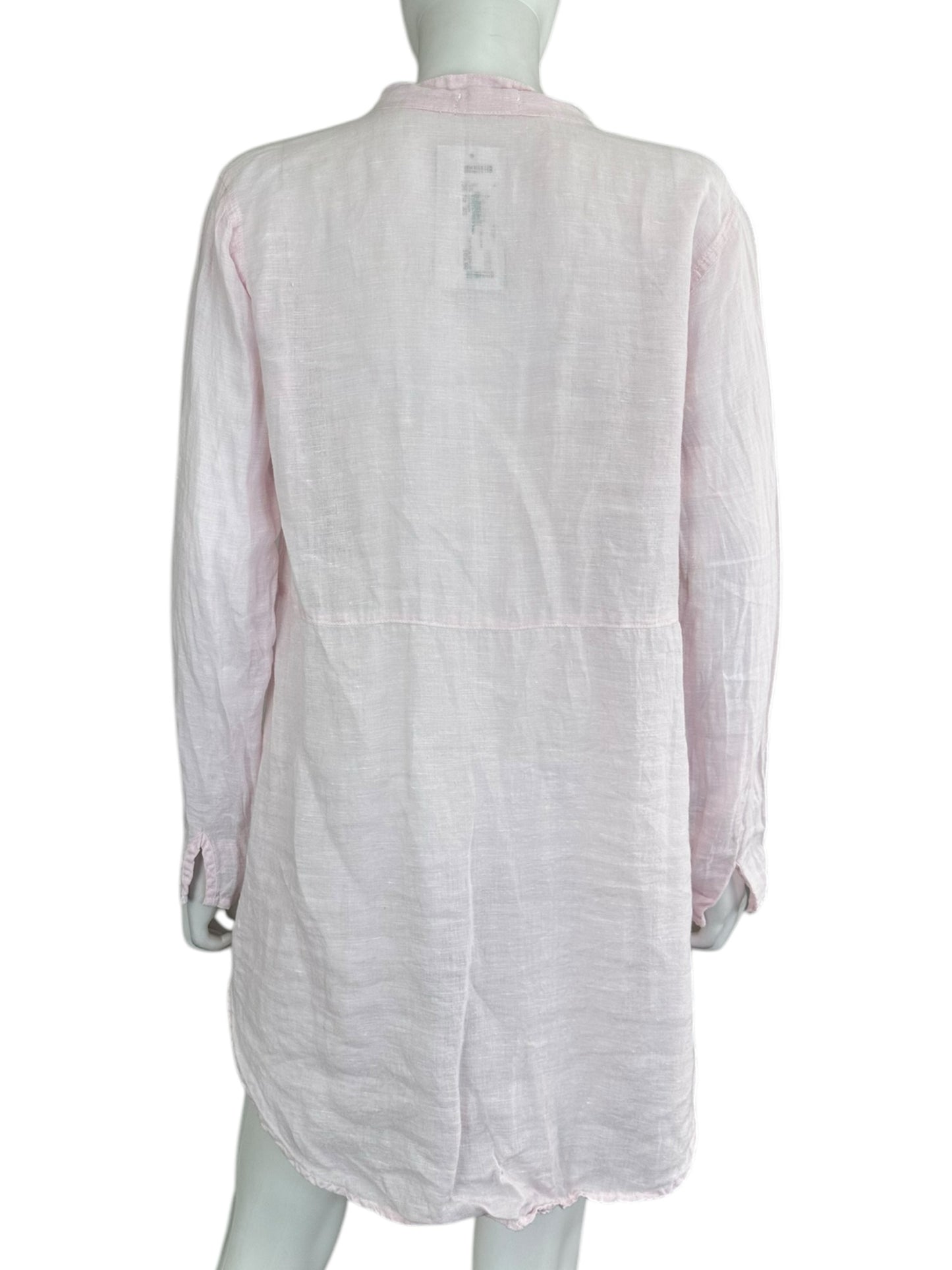 cp shade Light Pink Linen Long Sleeve Shirt Dress Size XS