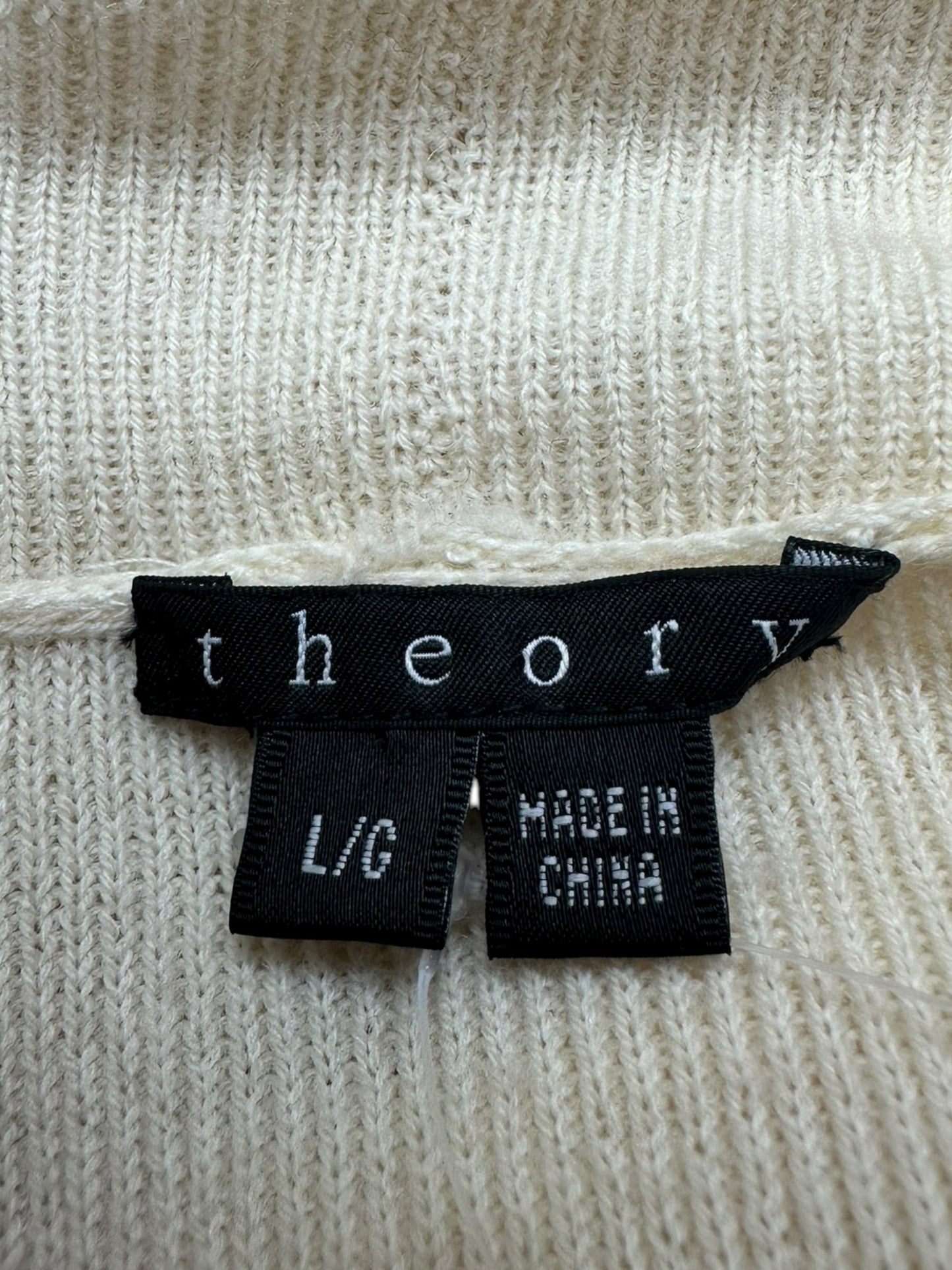 Theory Cream Wool Sweater Cardigan Size L