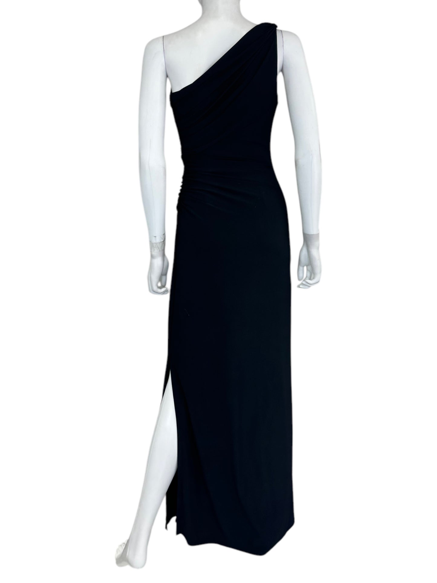 Betsy & Adam Black One Shoulder Cocktail Dress Size 4