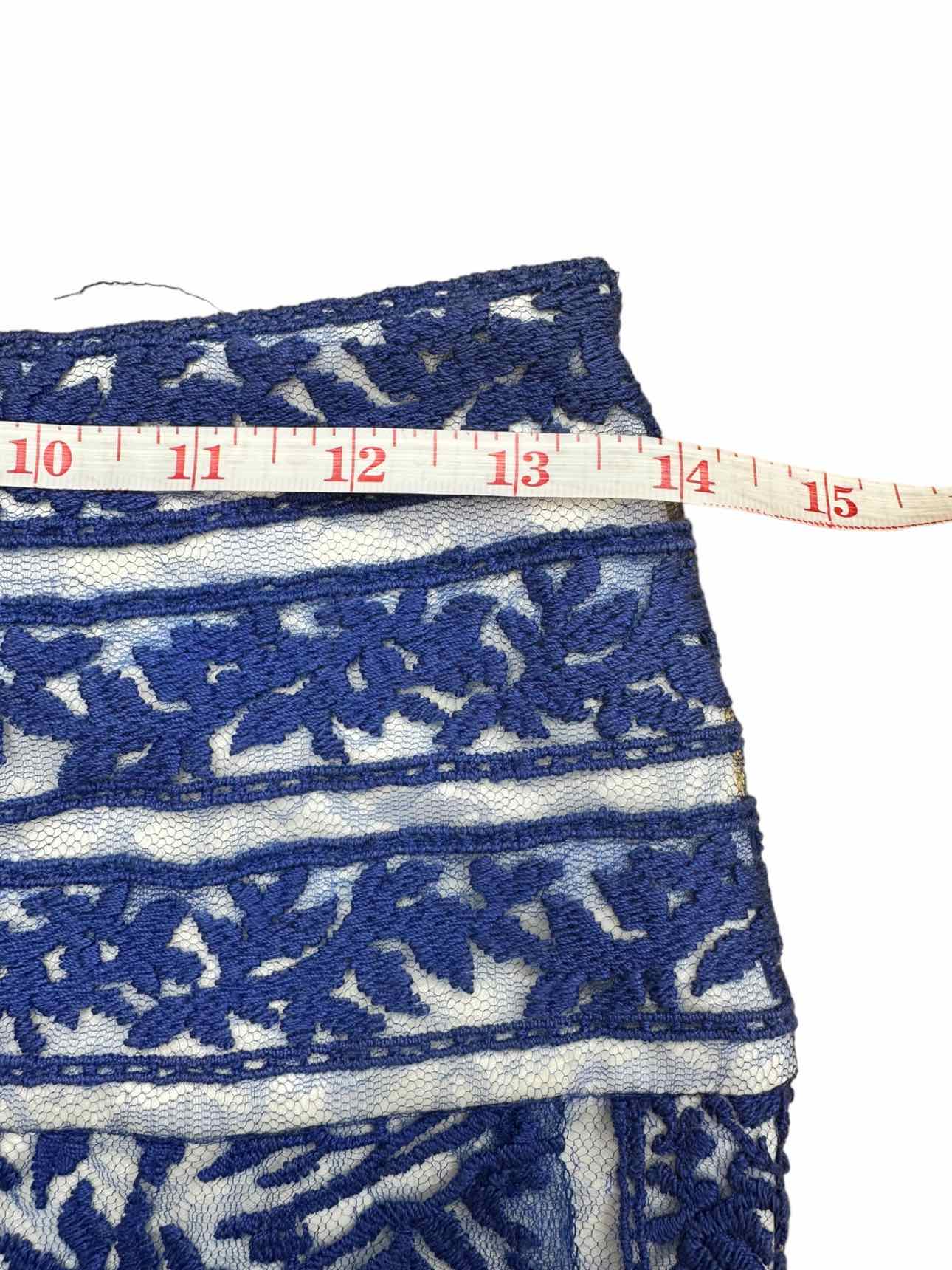 TADASHI SHOJI Blue Lace Pencil Skirt Size 4