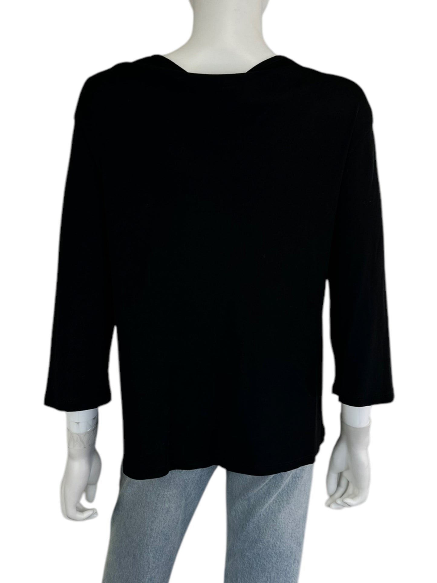 Vince Black 100% Cotton Travel Knit Top Size S