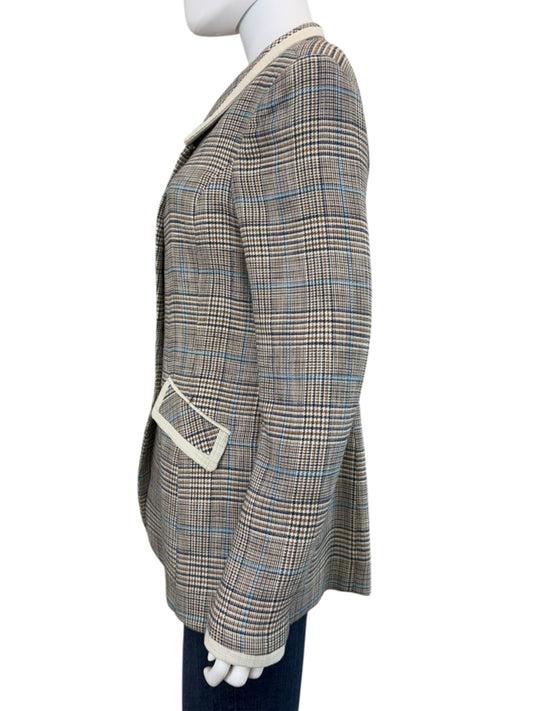 Iris Setlakwe Houndstooth Tweed Blazer Size 10