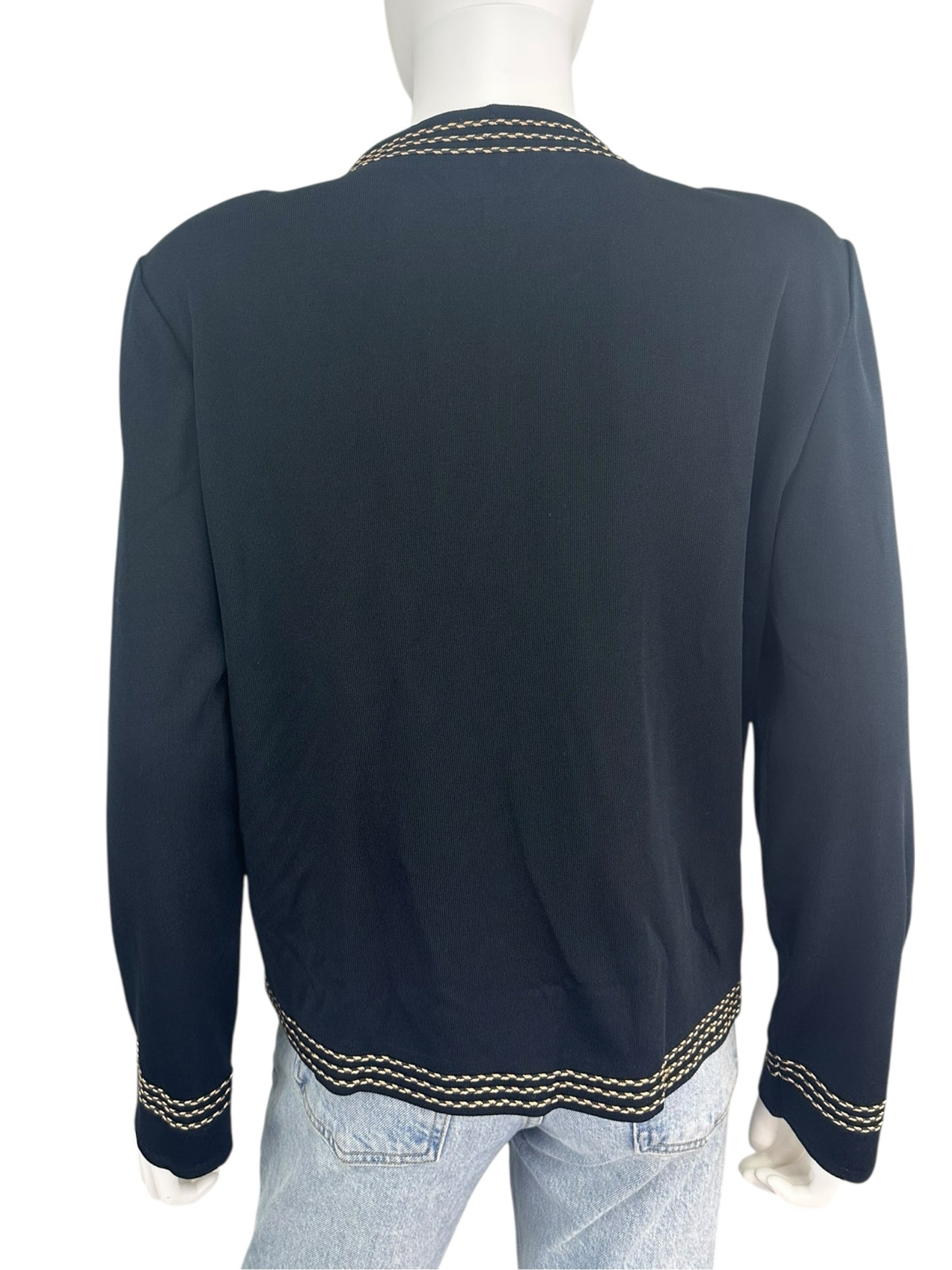 MING WANG Black Knit Jacket Size L