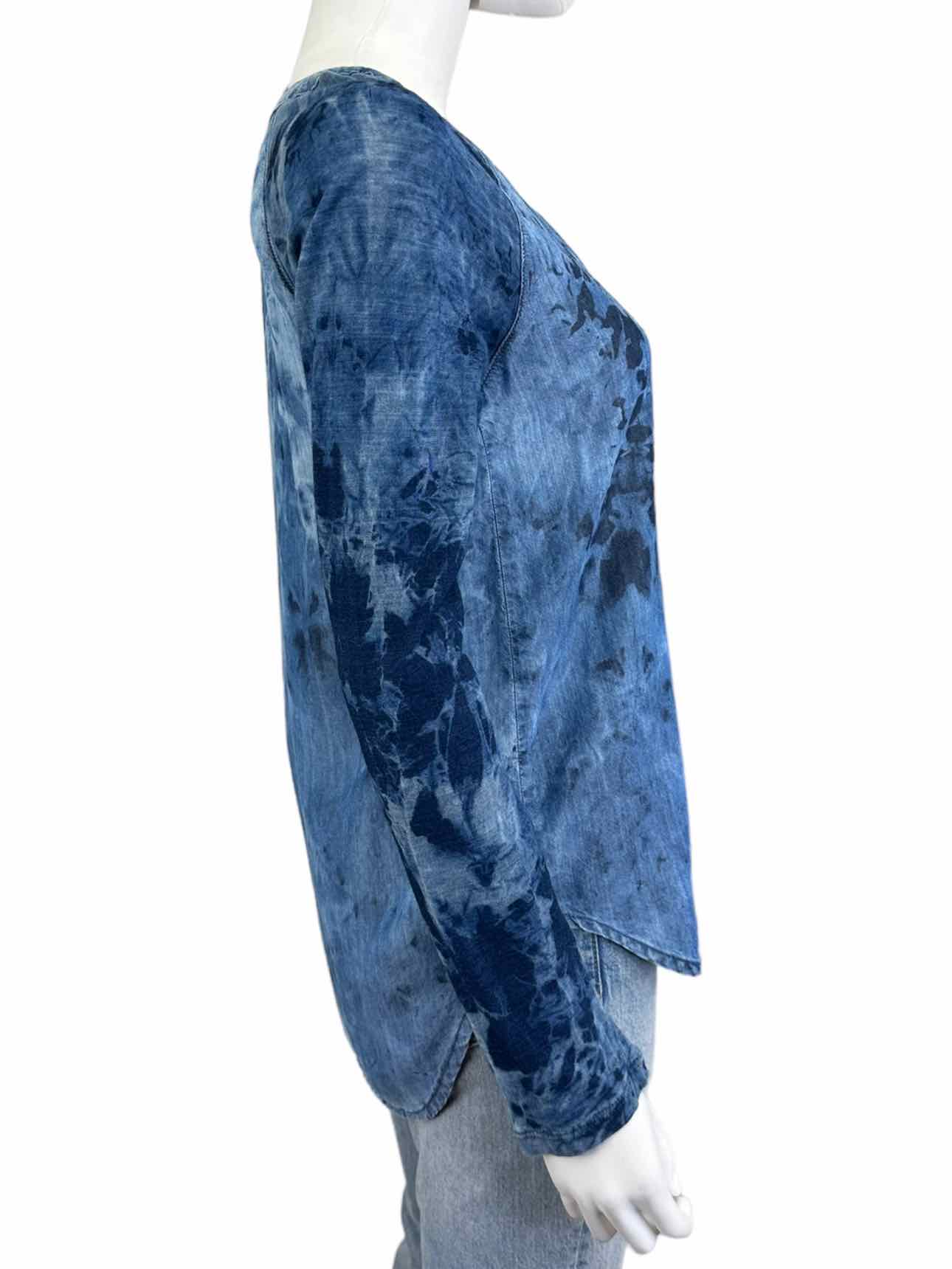 cloth & stone Blue Tie Dye Top Size S