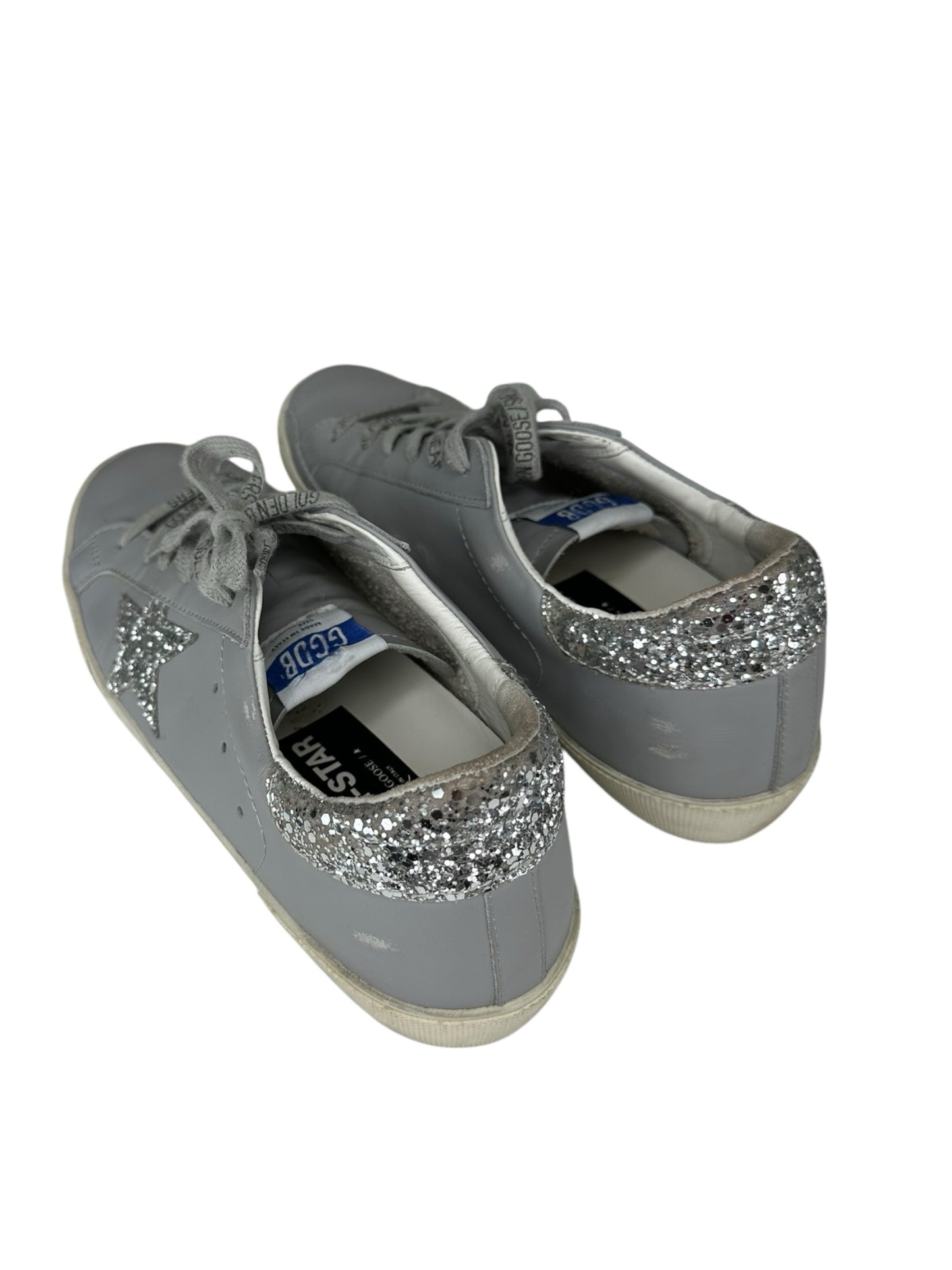 GOLDENGOOSE Grey Super-Star Leather Sneakers Size 40