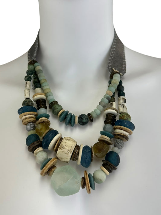 Twine & Twig Triple Beaded Necklace