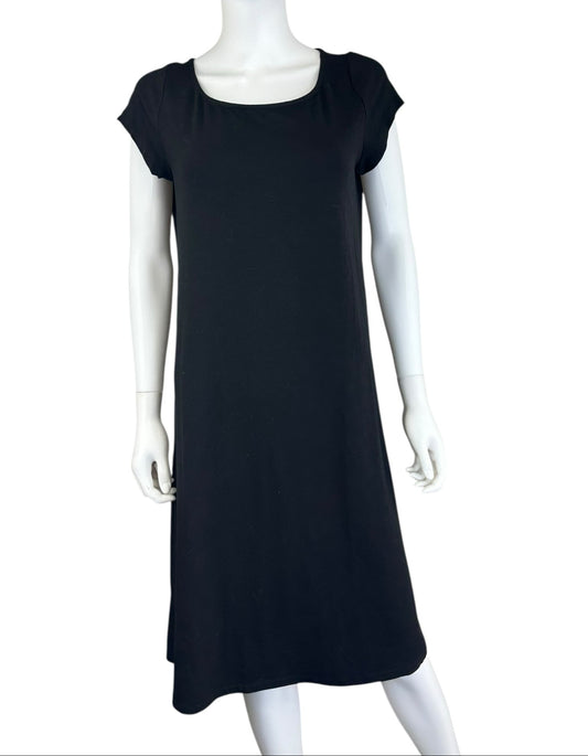 EILEEN FISHER Black Knit Midi Dress Size S