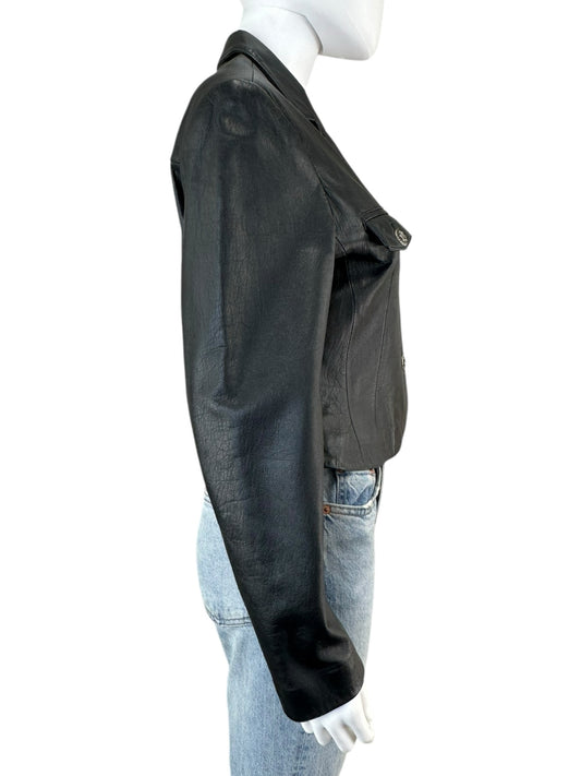 Vintage Cripple Creek Black Leather Jacket Size M