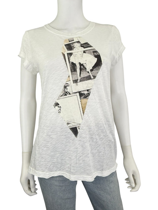 Michael Stars White Graphic Tee Size O/S