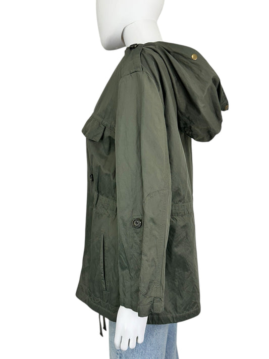 Joie Green Utility Hooded Rain Jacket Size L