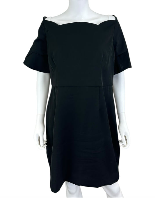 trina TRINA TURK Black Off Shoulder Cocktail Dress Size 16