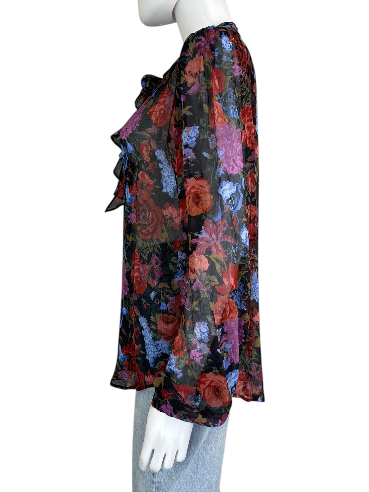 PAIGE Sheer Floral Button-Down Size S