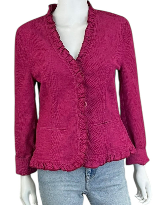 Chico's Pink Vegan Suede Jacket Size S
