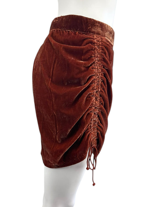 Free People Brown Velvet Vivian Mini Skirt Size 8