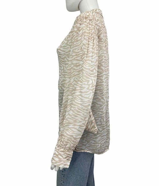 ecru NWT Tan Zebra Sheer Print Blouse Size S