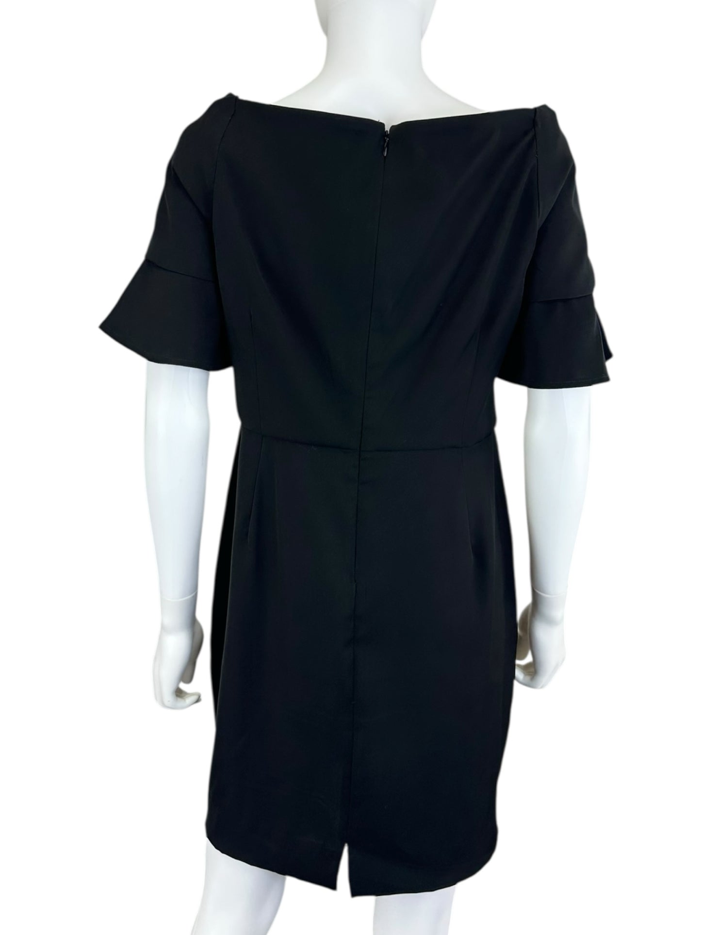 trina TRINA TURK Black Off Shoulder Cocktail Dress Size 16