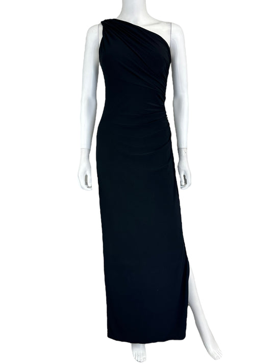 Betsy & Adam Black One Shoulder Cocktail Dress Size 4