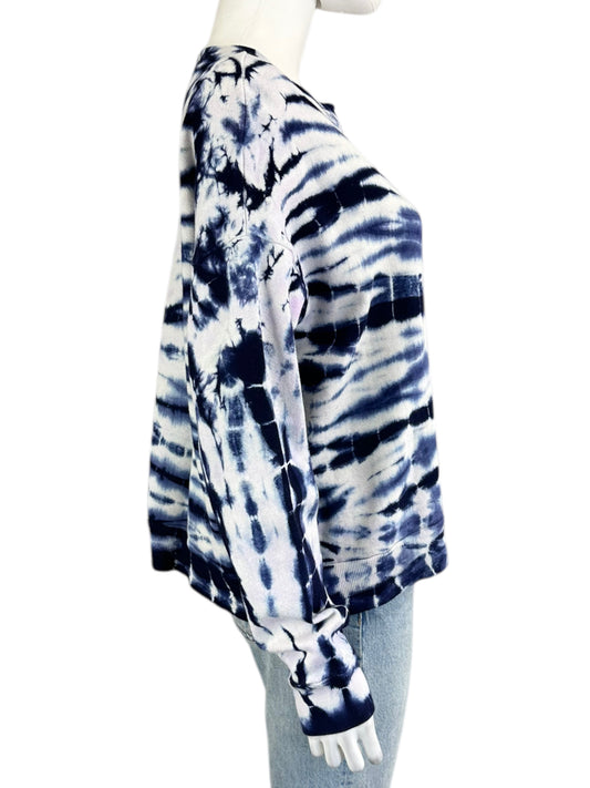 Monrow Navy 100% Cotton Tie Dye Sweatshirt Size S