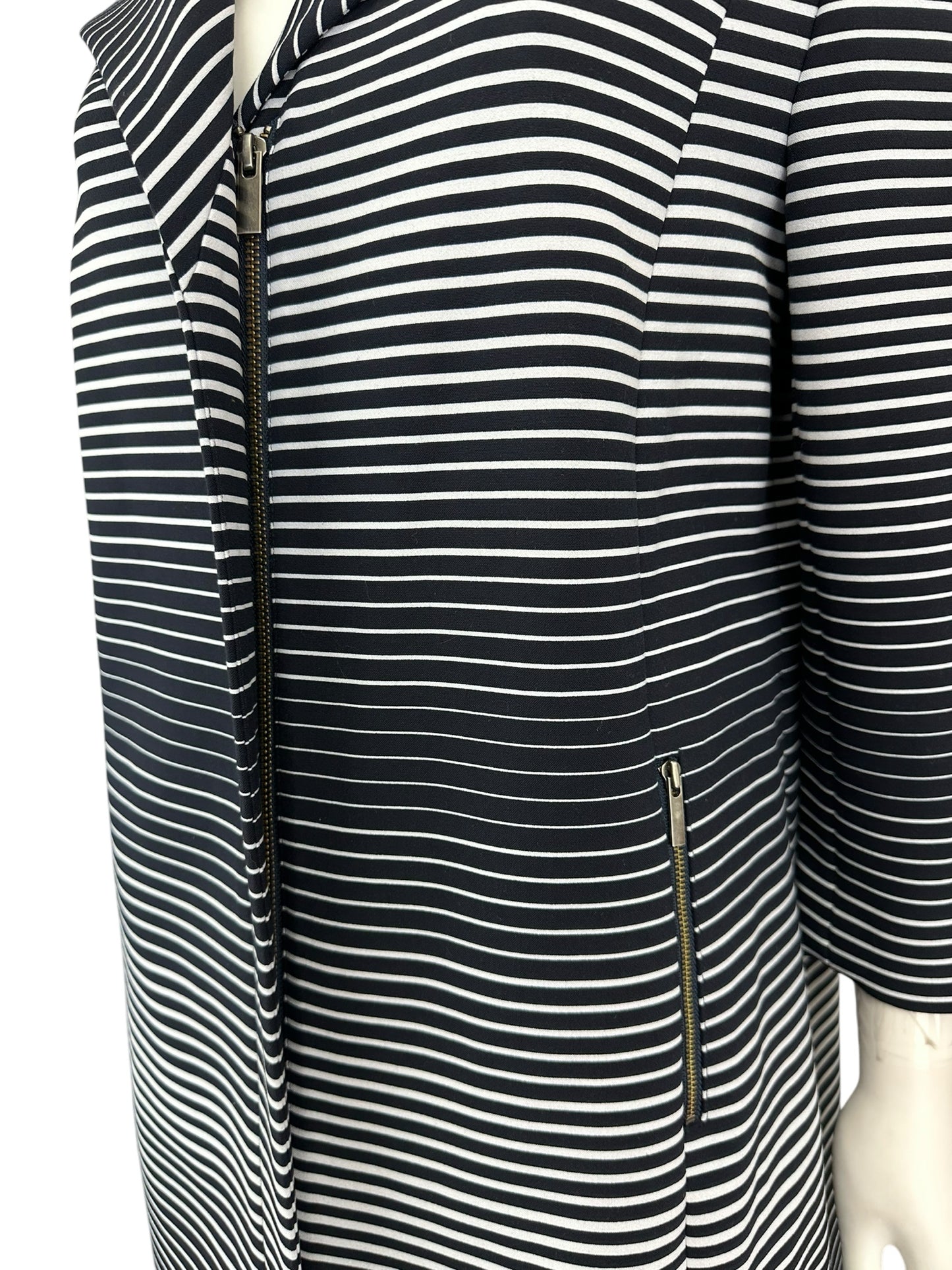 Classiques Entier Navy Striped Coat Size L