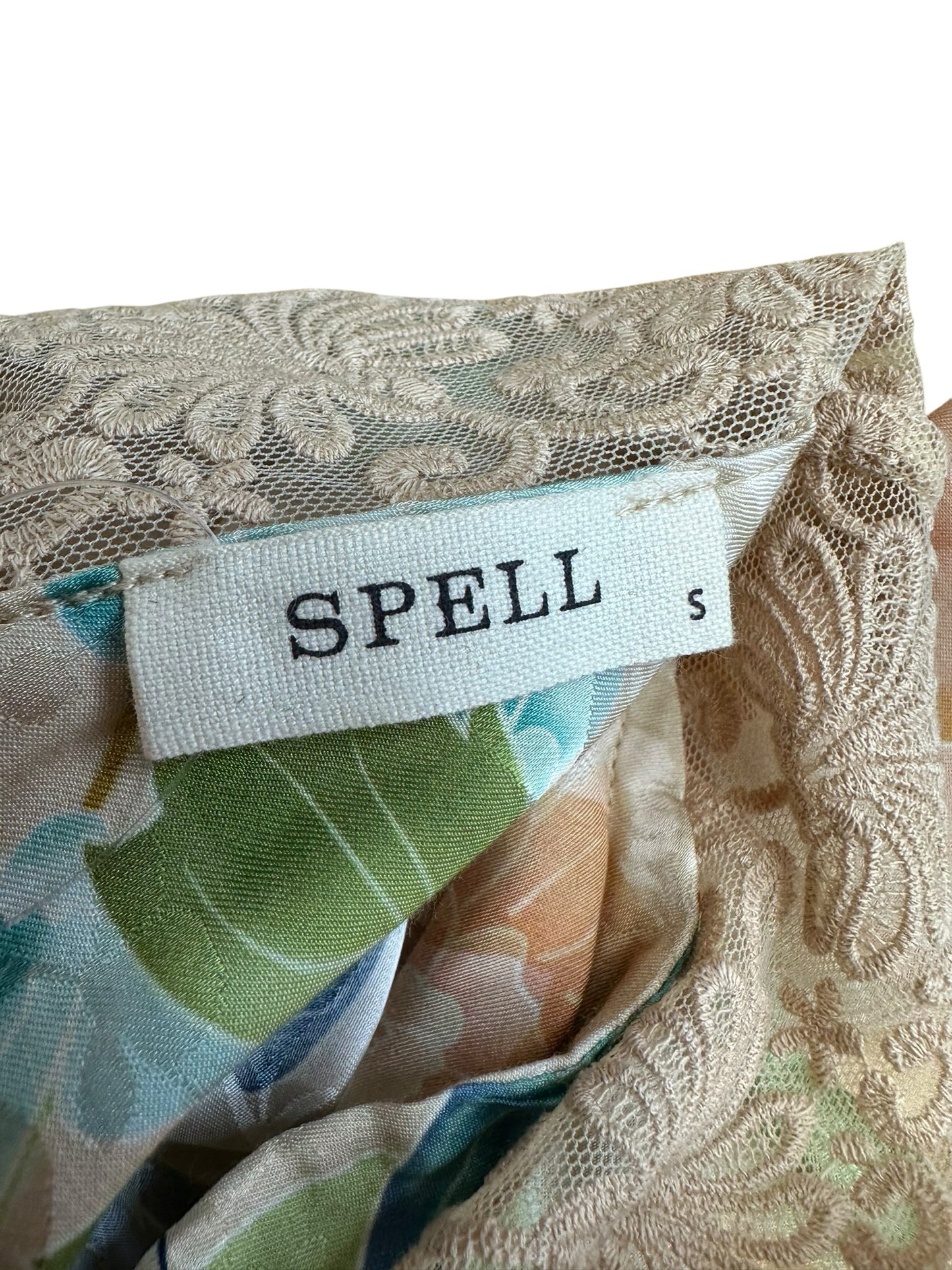 Spell & the Gypsy Cream Satin Mini Dress Size S