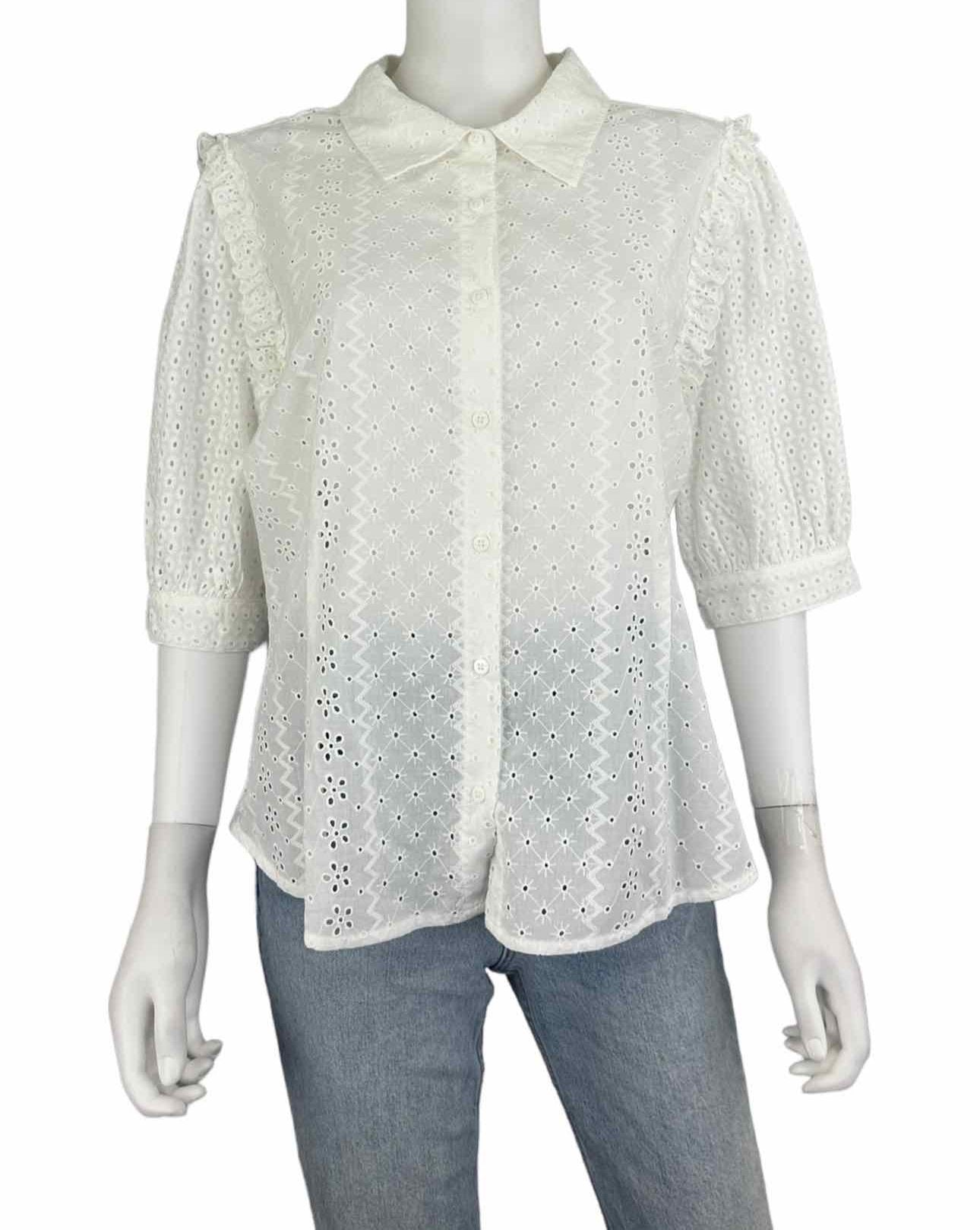 Splendid Size White Eyelet Button Down Size XL