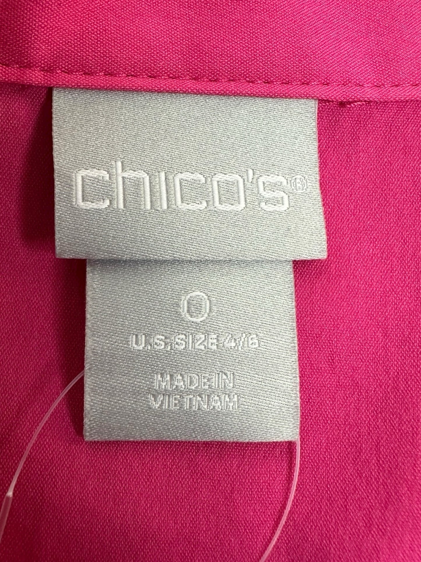 Chico's Pink Cotton Popover Top Size M