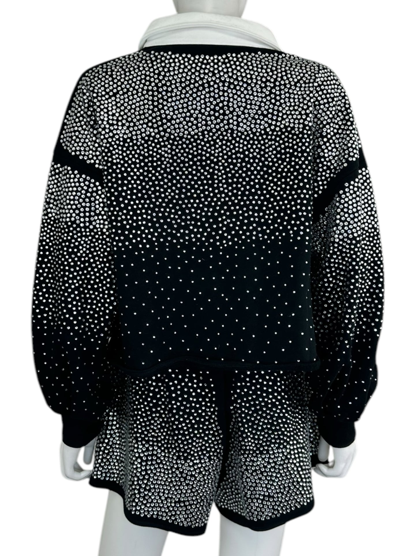 Queen of Sparkles Black Rhinestone Two Piece Set Size XS
