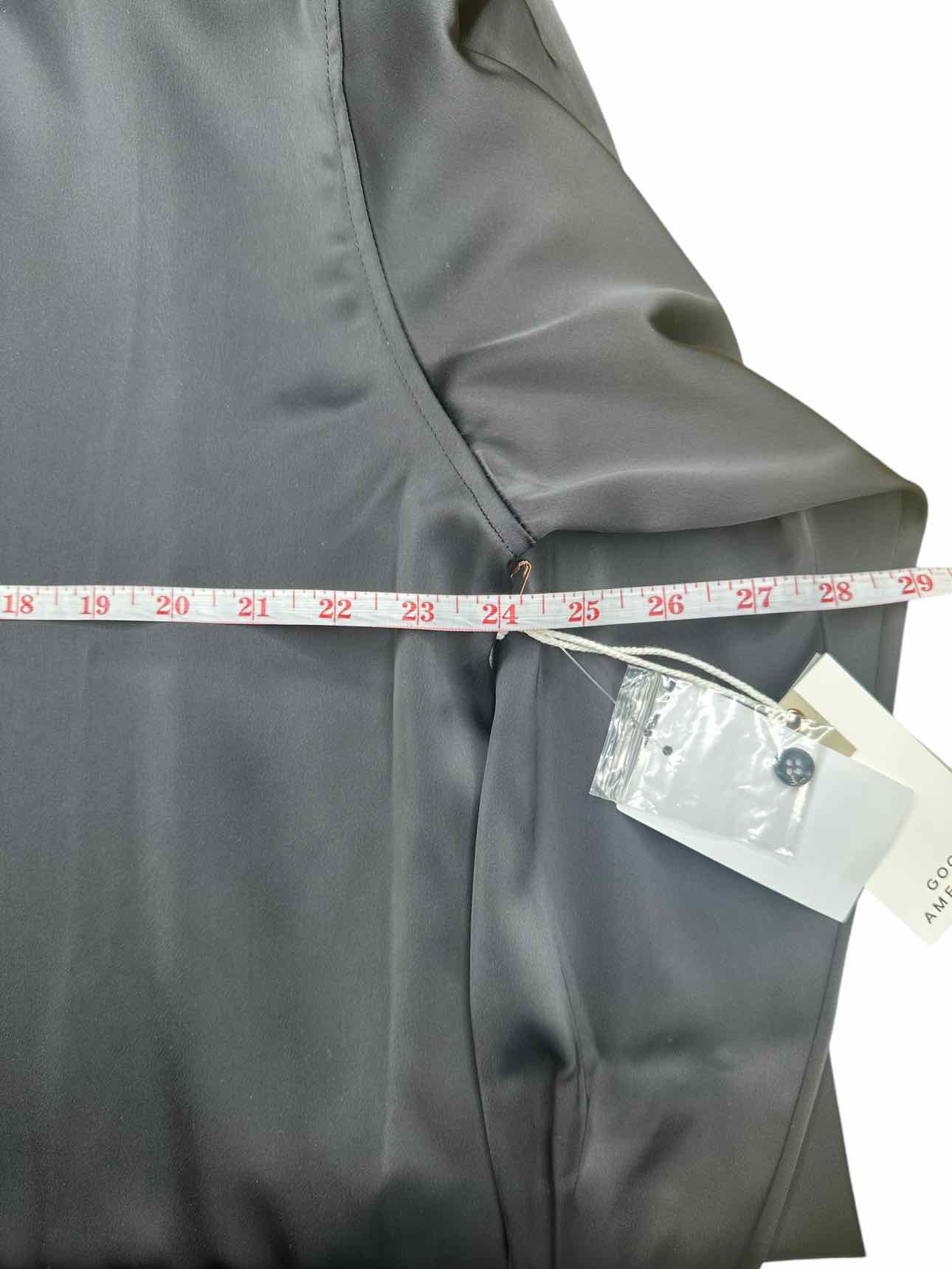GOOD AMERICAN NWT Black Satin Button-down Size XL