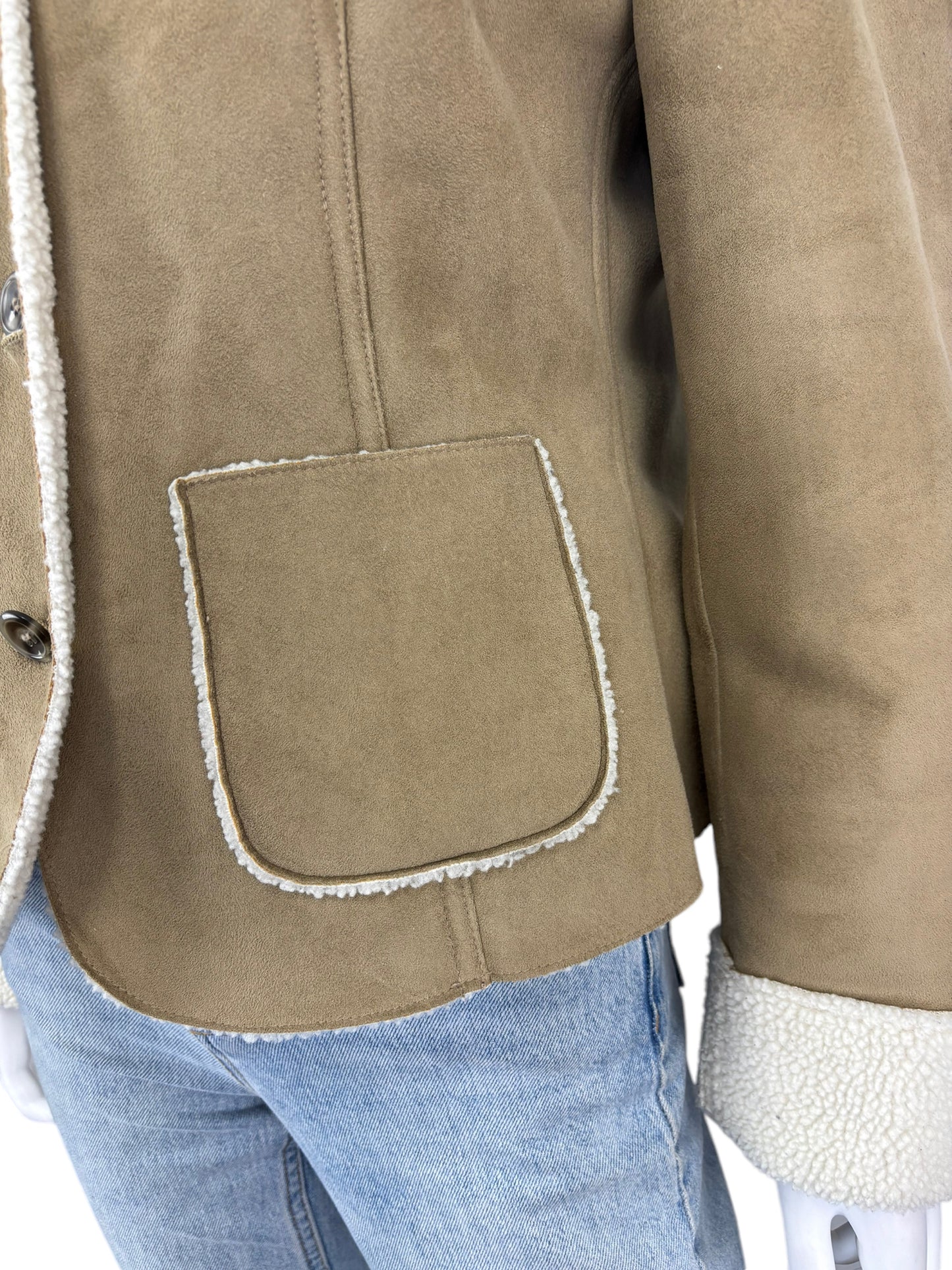 JONES NEW YORK Tan Vegan Suede Jacket Size M
