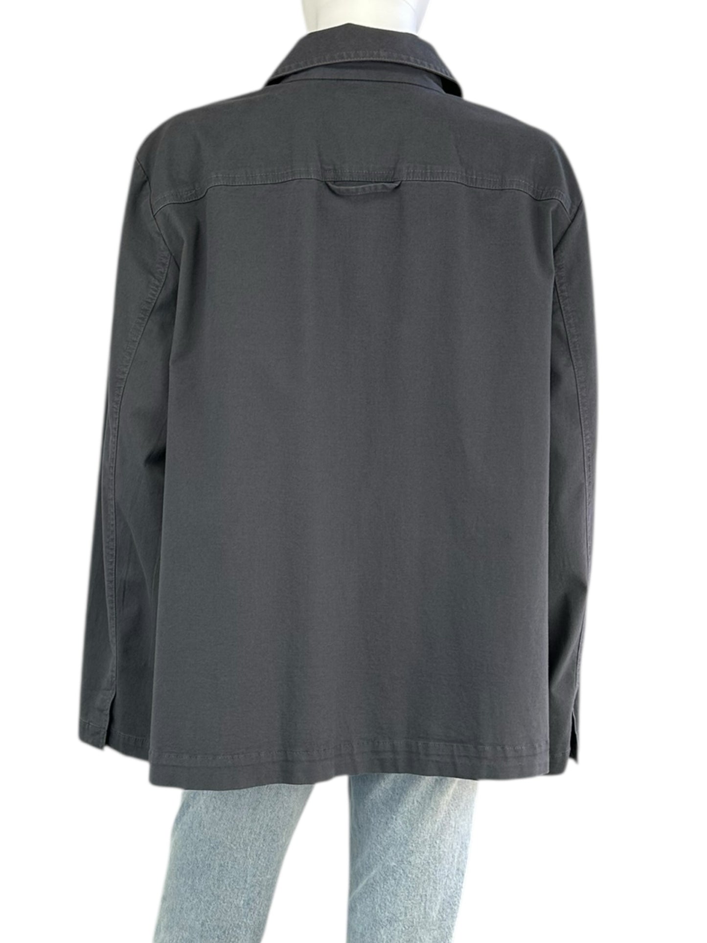 EILEEN FISHER Gray Cotton Utility Jacket Size XL