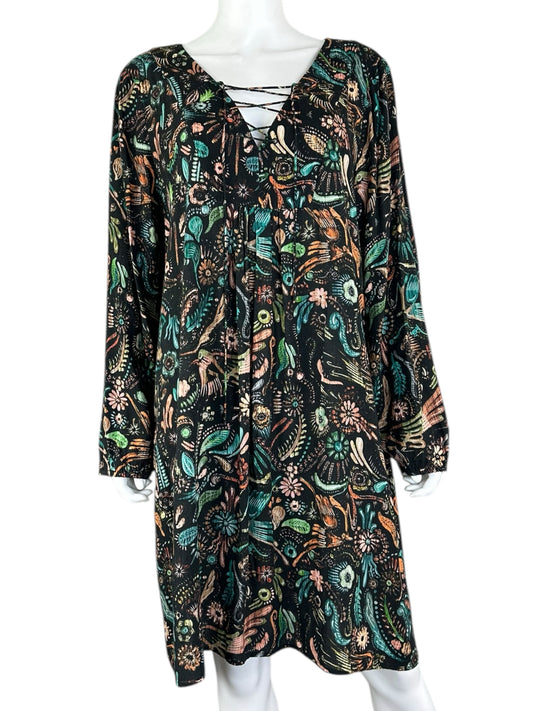 Peruvian Connection Multicolored Floral Casual Dress Size XL