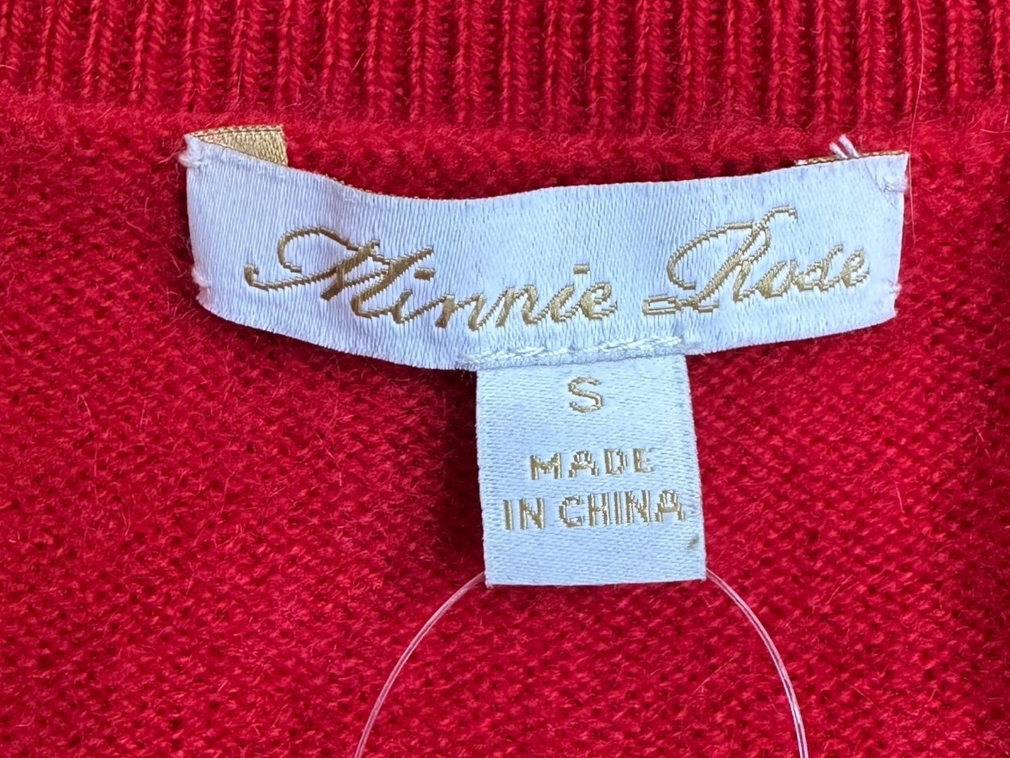 minnie rose Red 100% Cashmere Cold Shoulder Sweater Size S