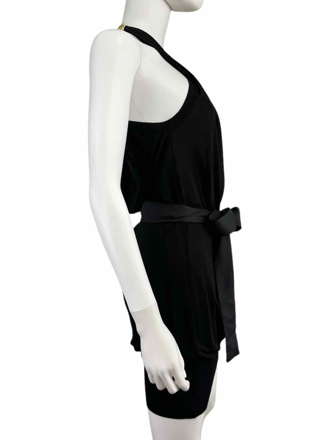 Roberto Cavalli Black Halter Cocktail Dress Size S