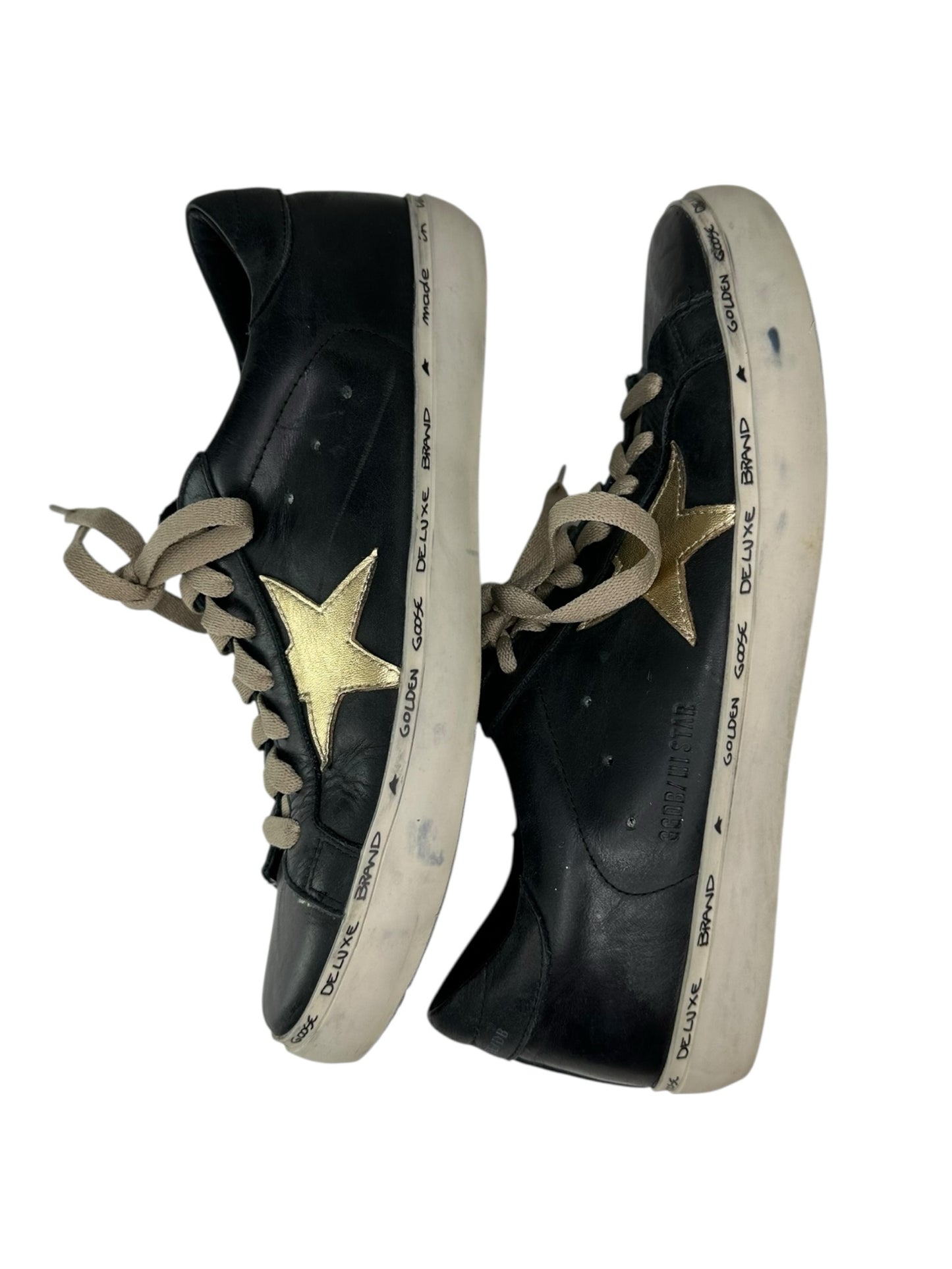 GOLDENGOOSE Black Super-Star Leather Sneakers Size 42