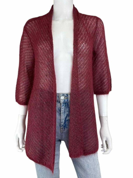 EILEEN FISHER Burgundy Sweater Cardigan Size PS