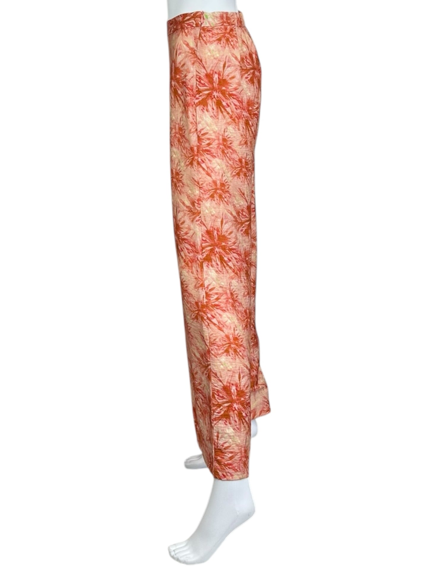 LUCY PARIS WT Coral Watercolor Wide Leg Pants XS