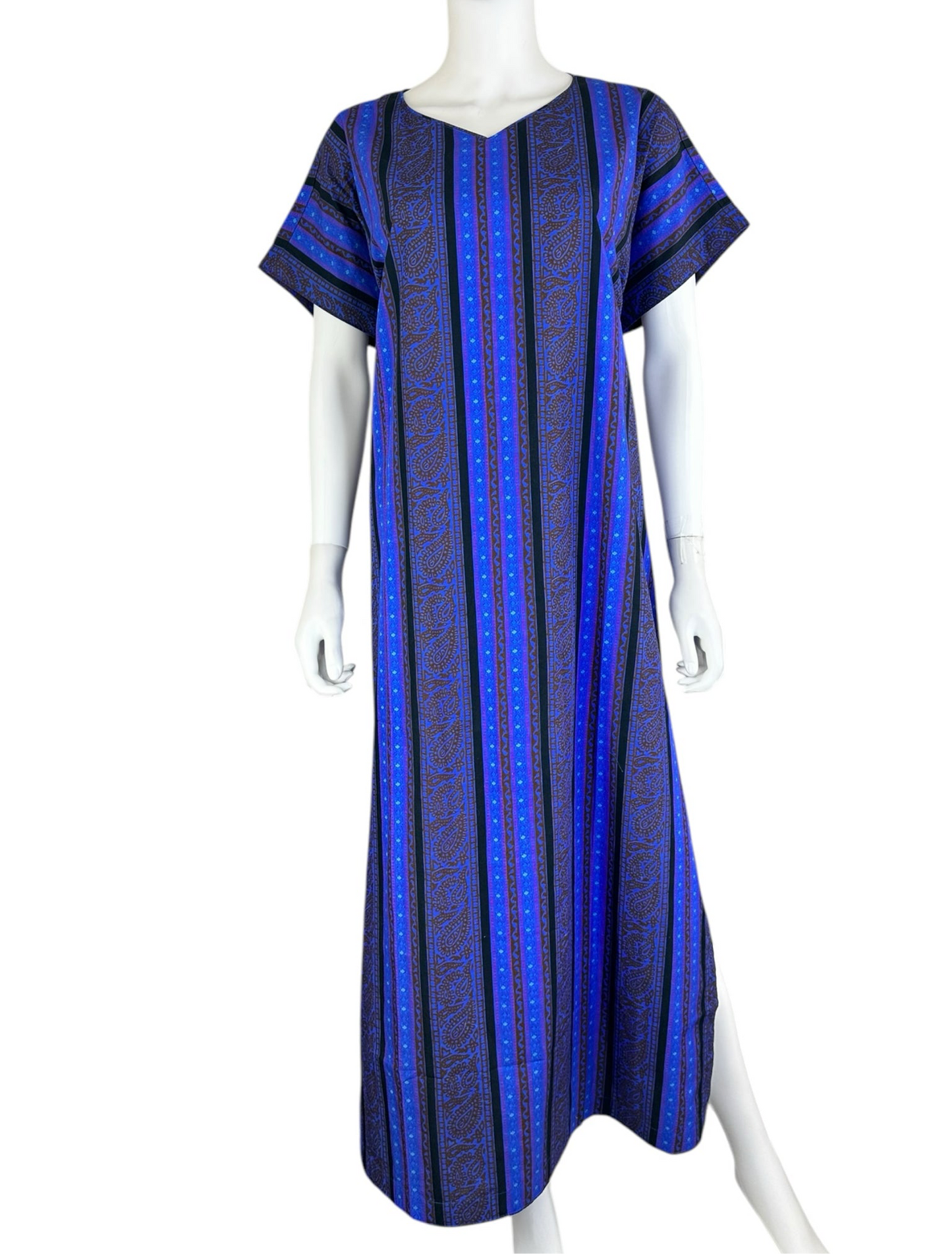 The J. Peterman Company Blue Striped Maxi Dress Size M