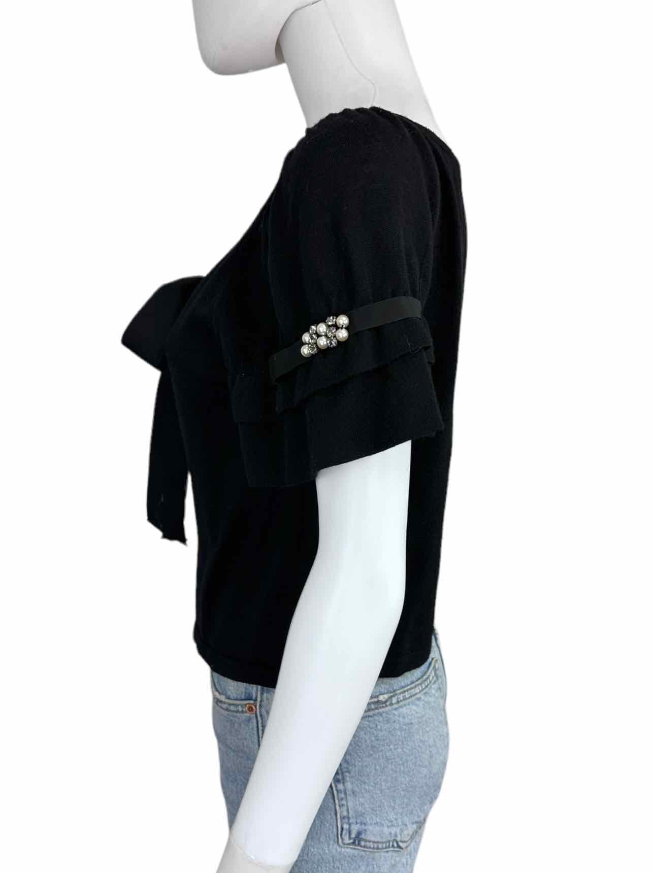 Alberta Ferretti Black Wool Sweater Cardigan Size 8