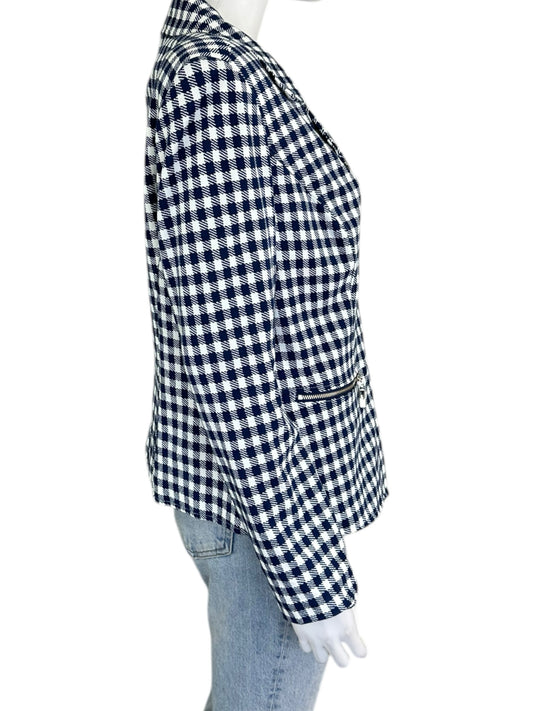 Chico’s NWT Navy Houndstooth Blazer Size M