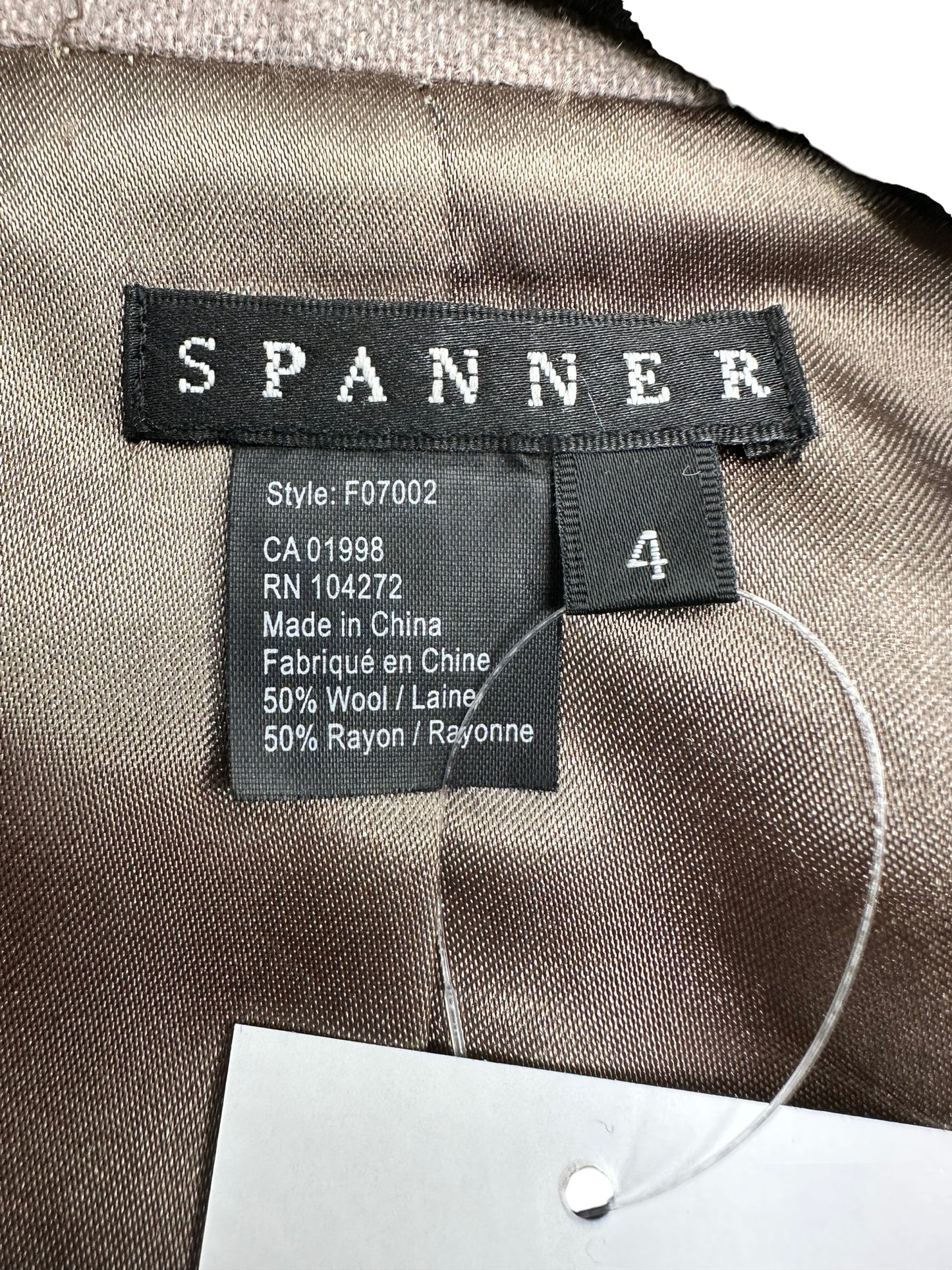 Spanner Cropped Beige Button Up Collard Coat Size 4