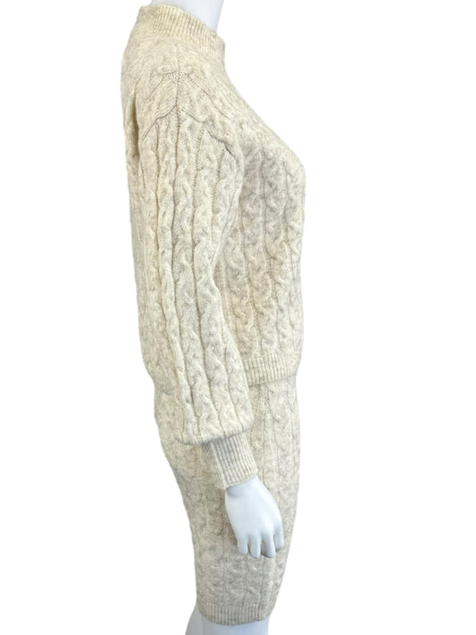 heartloom NWT Cream Cable Knit Sweater Skirt Set Size XS