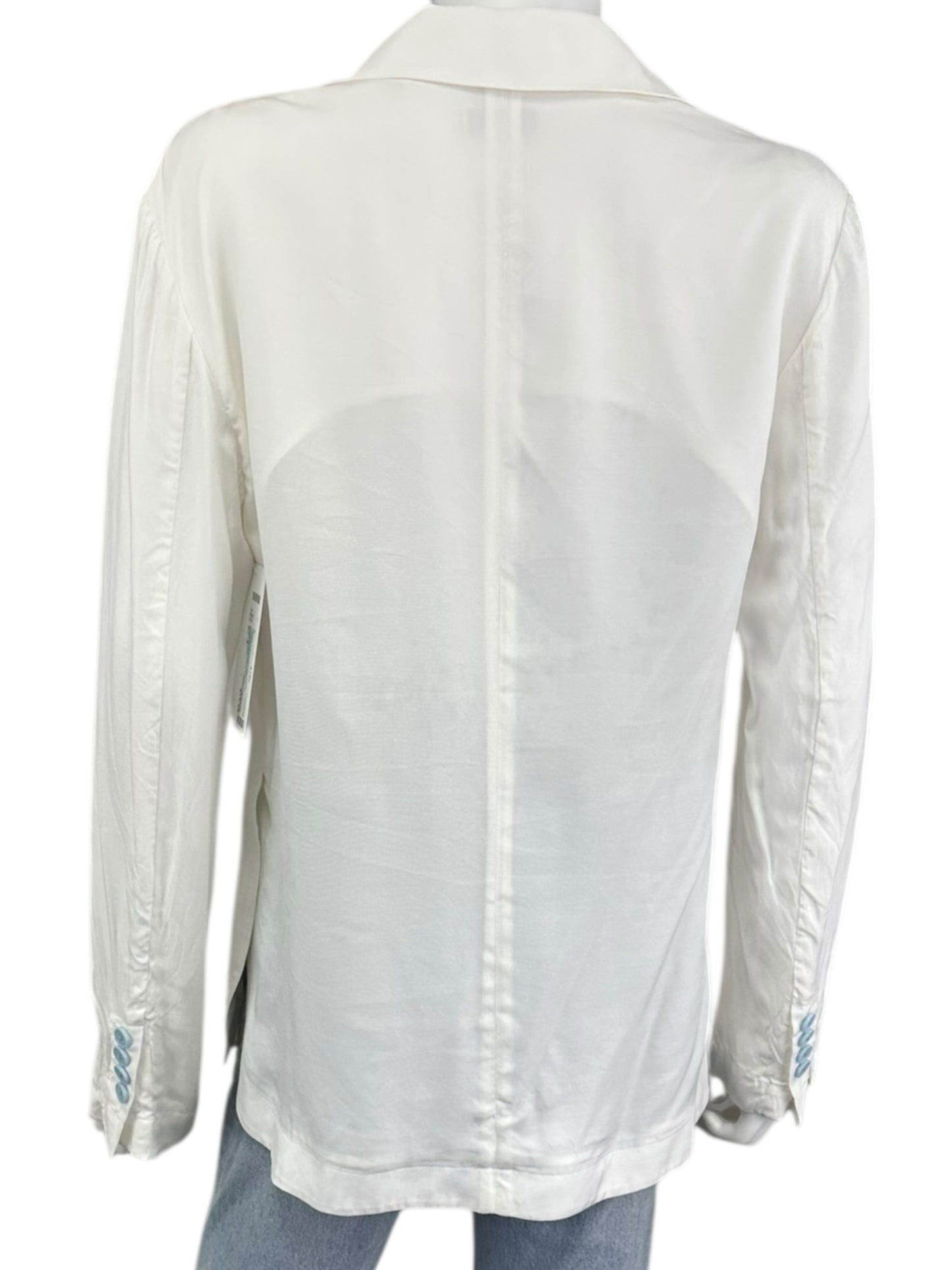 EQUIPMENT White Notched Collar Blazer Size 4