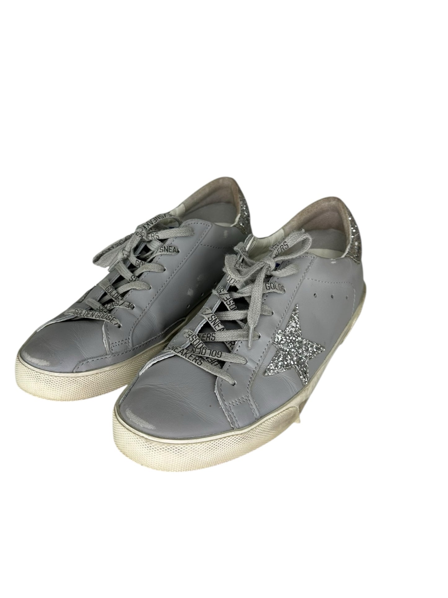 GOLDENGOOSE Grey Super-Star Leather Sneakers Size 40