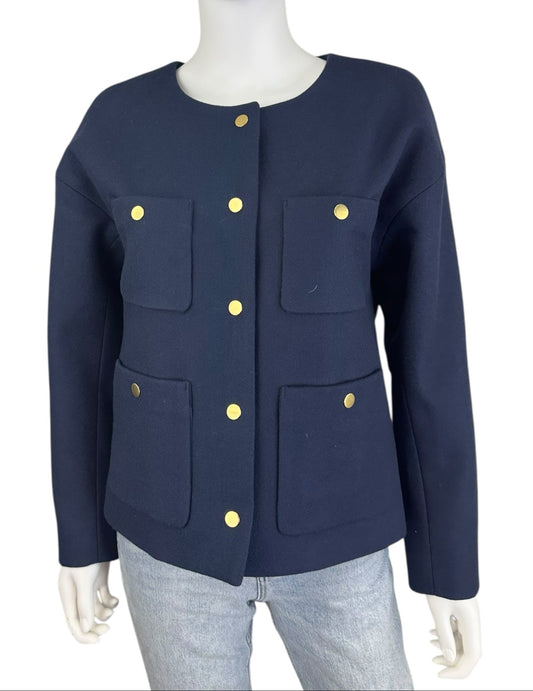 J. Crew Navy 100% Wool Blazer Jacket Size 4