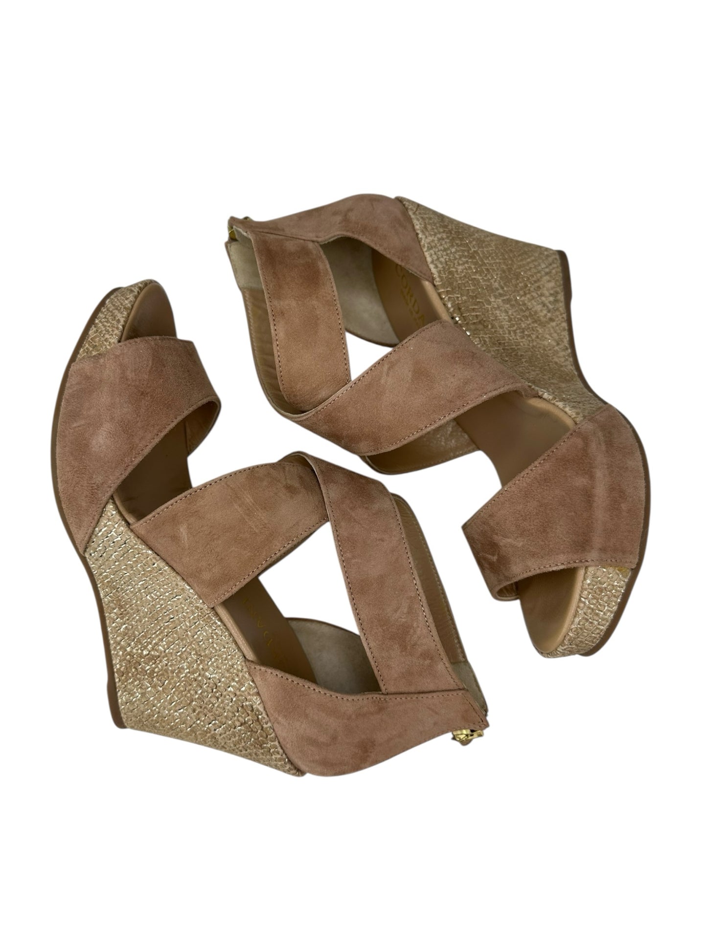CORDANI Brown Suede Shimmer RAVI Platform Sandal Size 39