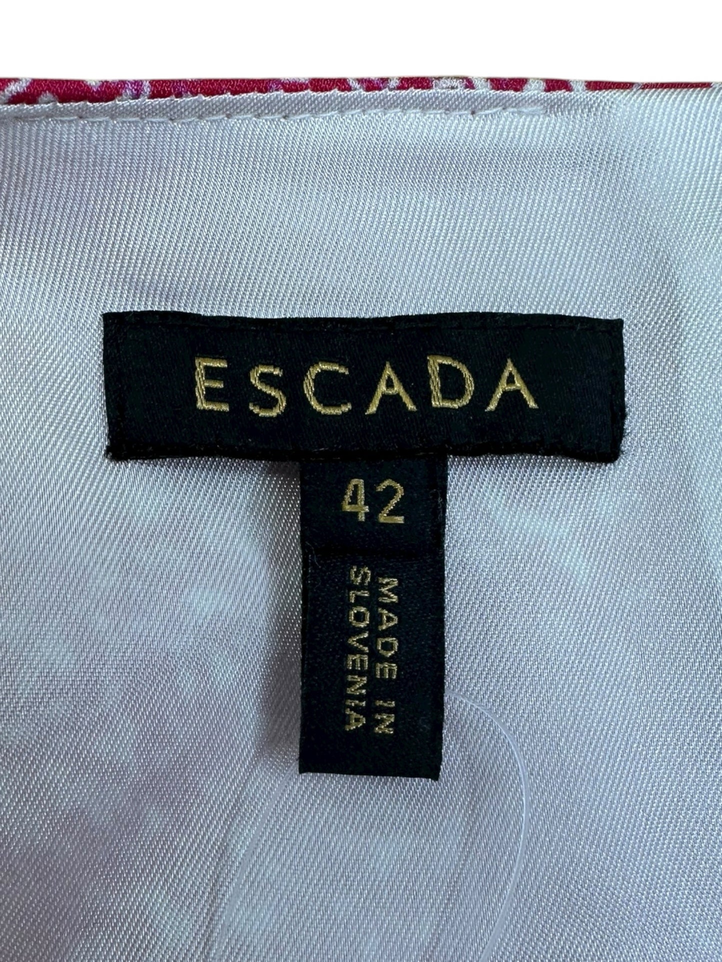 ESCADA Pink Swirl Print Midi Dress Size 42