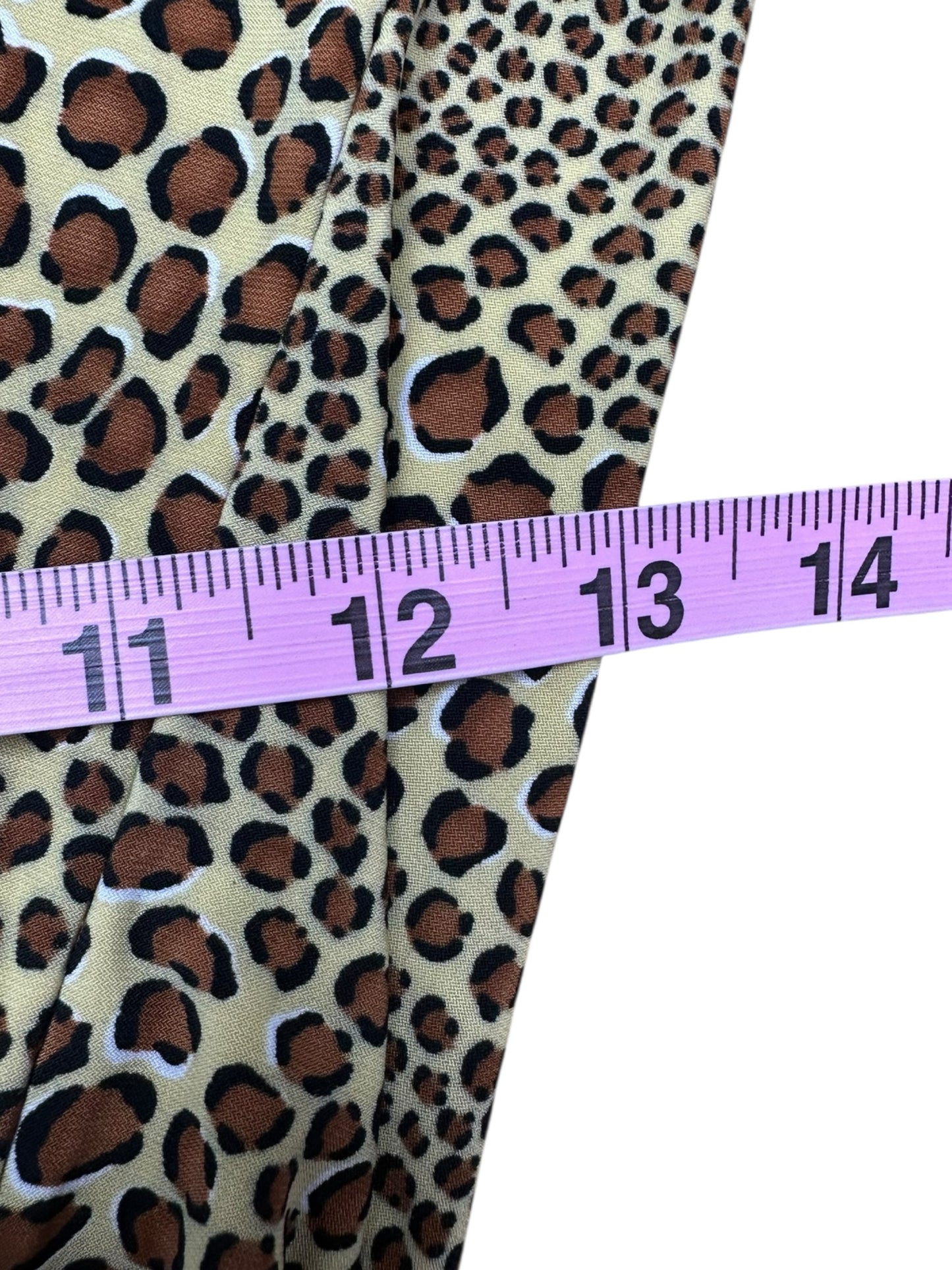 Norma Kamali Brown Leopard Print Knit Top Size L