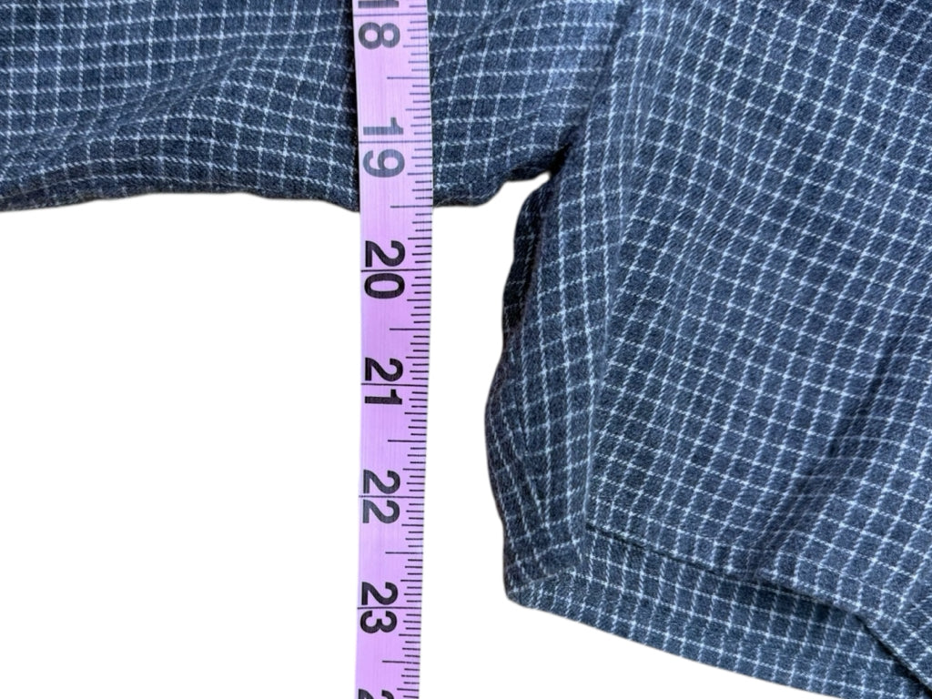 EILEEN FISHER Gray Plaid Blouse Size S