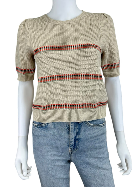 the great. Cream Ribbon Stripe Sweater Size 0