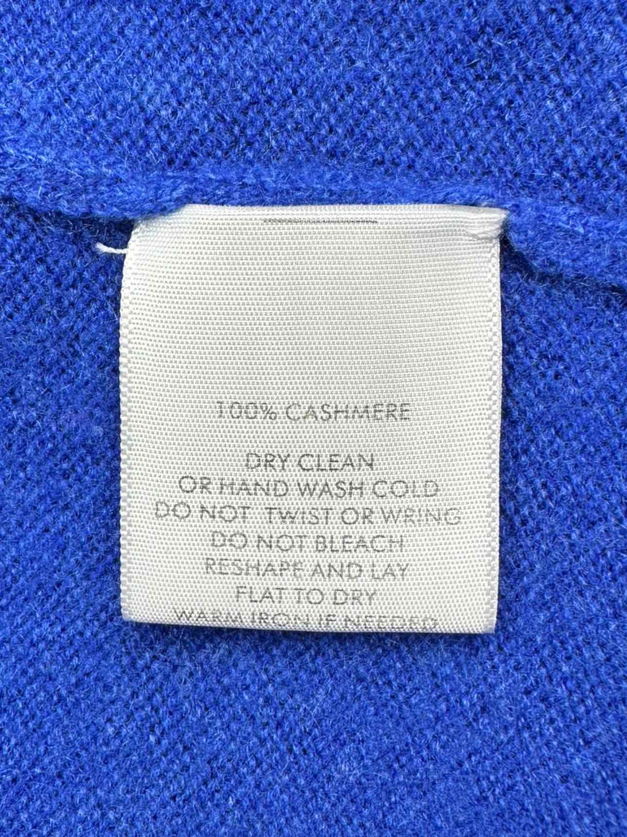 WHITE + WARREN Blue 100% Cashmere V-neck Sweater Size S
